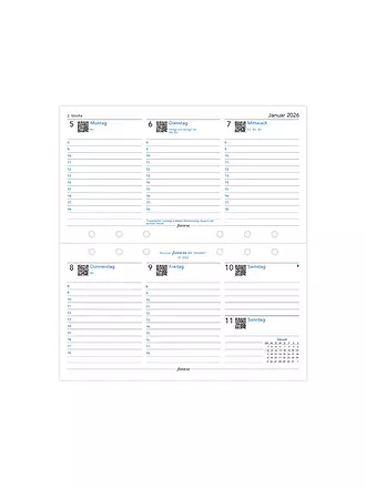 FILOFAX | Recambio de calendario semanal en alemán Personal 2026 | 